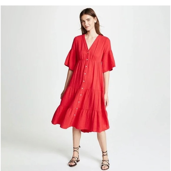 Xirena Kendall Midi Dress in Red Hot Sz S - Picture 4 of 4